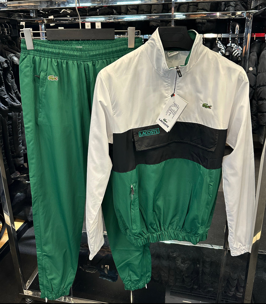 LACOSTE ΣΕΤ -ΛΕΥΚΟ ΜΑΥΡΟ ΠΡΑΣΙΝΟ